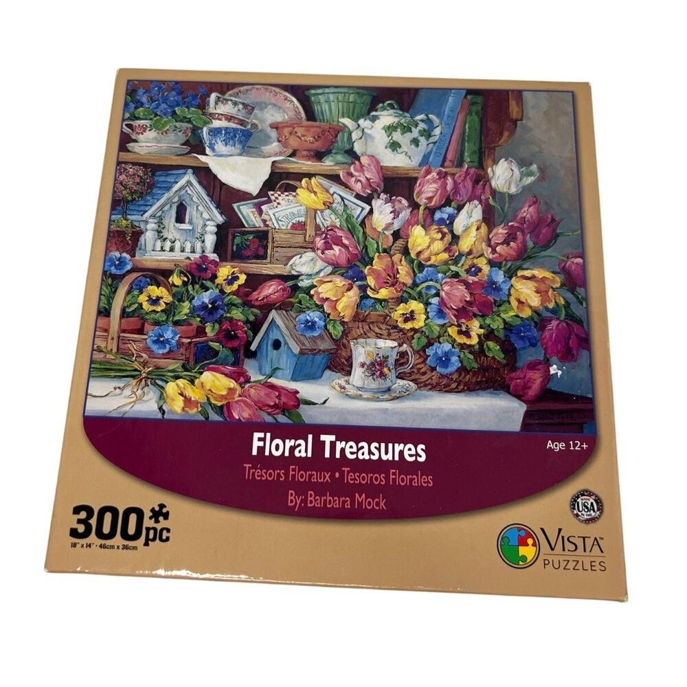 300 Piece Puzzle "Floral Treasures" by Vista Puzzles NIP!
